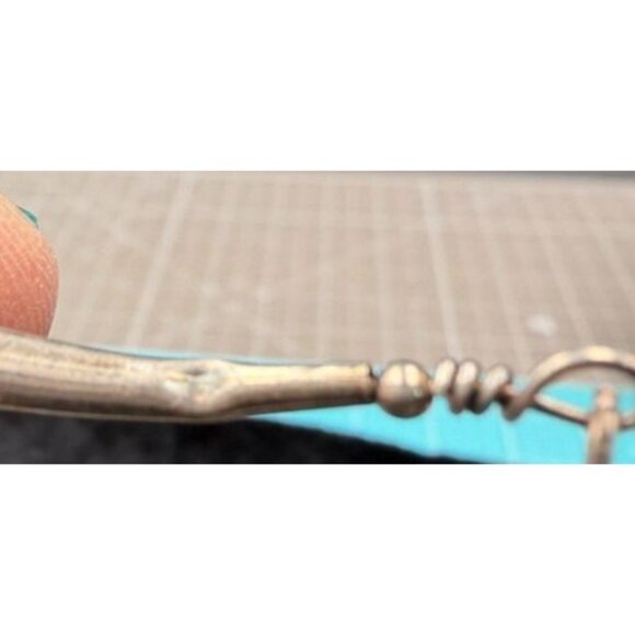 Vintage Southwestern 5 Strand Liquid Sterling Silver Weave with Teal Blue Beads - Picture 8 of 8